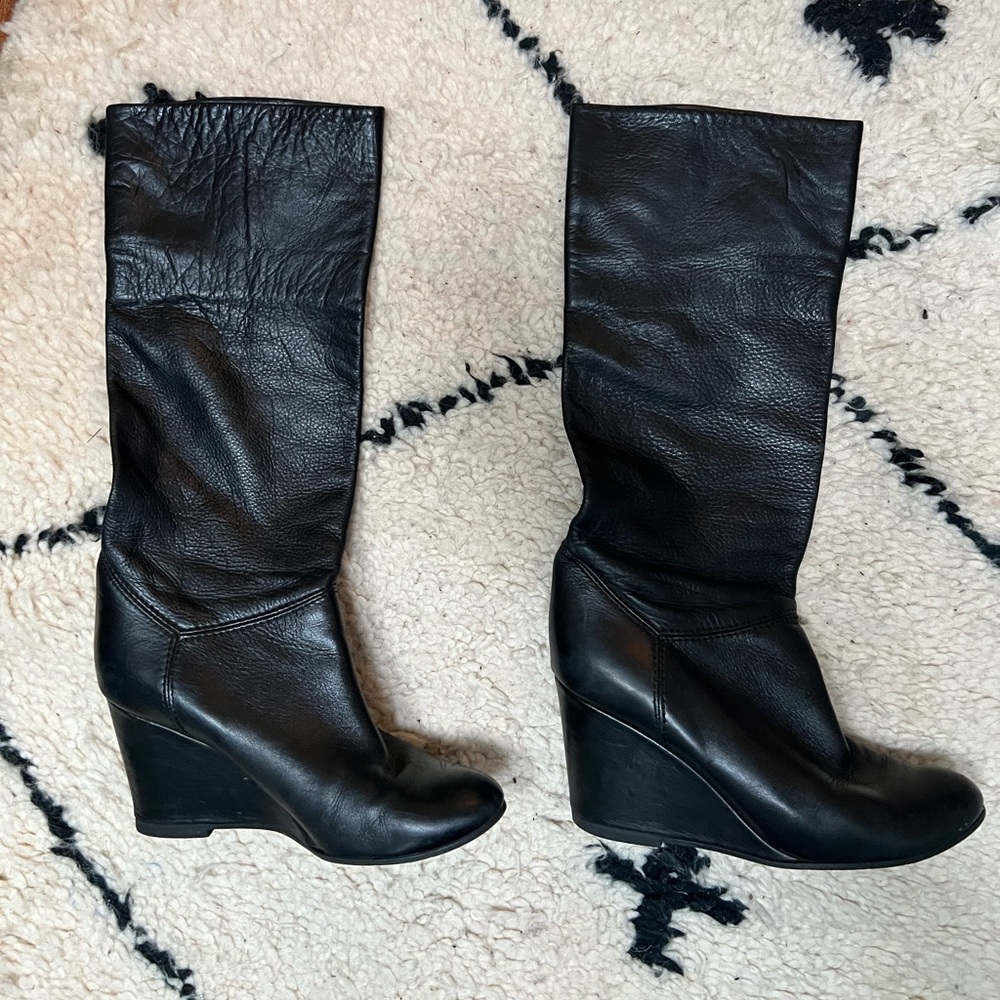 Cordani black leather slouchy boots